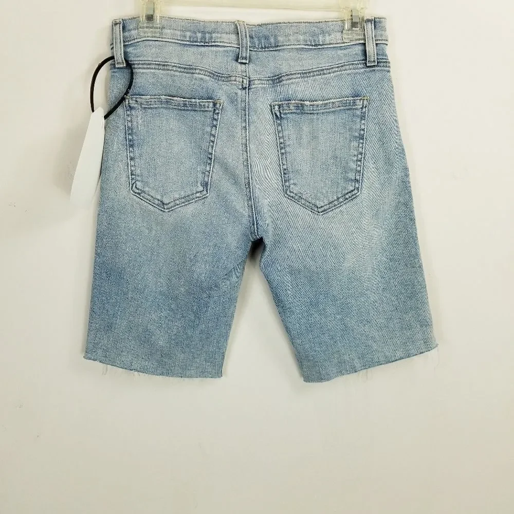 Current Elliot The Cut Bermuda Long Denim Blue Jean Shorts NWT Size 25